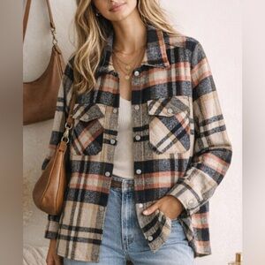 Blank NYC Multicolor Plaid Cozy Brushed Flannel Shacket | 2X